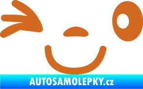 Samolepka Obličej 008 levá mrkající oříšková