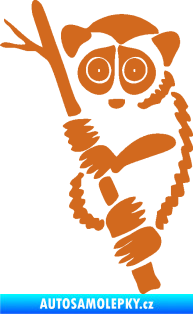 Samolepka Opice 004 levá lemur na stromě oříšková