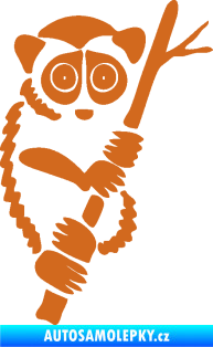 Samolepka Opice 004 pravá lemur na stromě oříšková