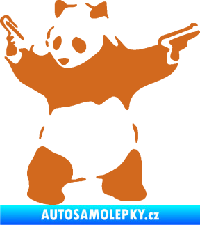 Samolepka Panda 007 levá gangster oříšková