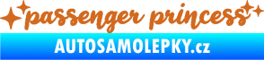 Samolepka Passenger Princess 002 nápis s hvězdičkami oříšková
