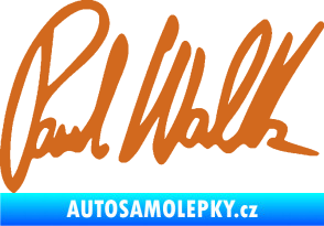 Samolepka Paul Walker 002 podpis oříšková