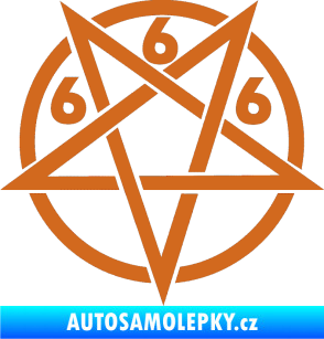 Samolepka Pentagram 666 oříšková