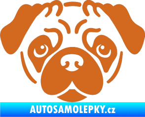 Samolepka Pes 067 Mopsík oříšková