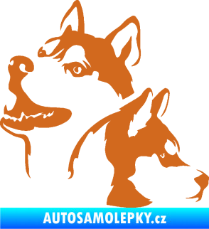 Samolepka Pes 117 levá husky oříšková