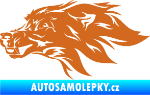 Samolepka Pes 127 levá hlava oříšková