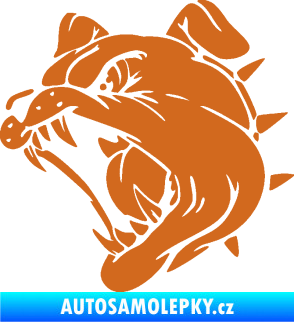 Samolepka Pes 136 levá rozzuřený buldok oříšková