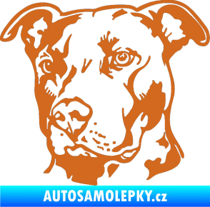 Samolepka Pes 198 pitbull levá oříšková