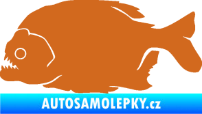 Samolepka Piraňa 001 levá dravá ryba oříšková