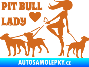 Samolepka Pit Bull lady levá oříšková