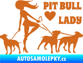 Samolepka Pit Bull lady pravá oříšková