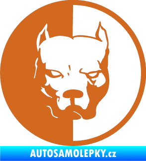 Samolepka Pitbull 001 kruh levá oříšková