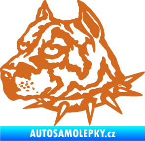 Samolepka Pitbull hlava 006 levá oříšková