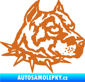 Samolepka Pitbull hlava 006 pravá oříšková