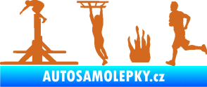 Samolepka Překážkové závody 001 levá OCR oříšková