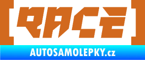 Samolepka Race nápis oříšková