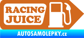 Samolepka Racing juice symbol tankování oříšková
