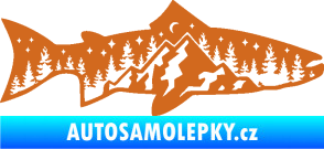 Samolepka Ryba 021 pravá noční rybaření oříšková