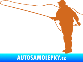 Samolepka Rybář 013 levá oříšková