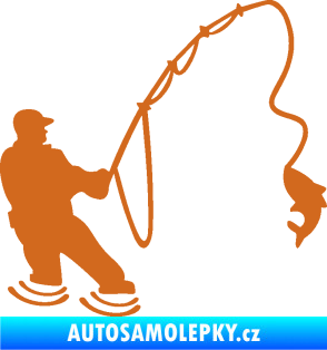 Samolepka Rybář 018 pravá oříšková