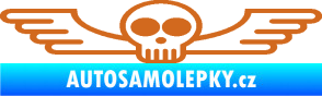 Samolepka Samolepka na zadní sklo 001 lebka s křídly oříšková