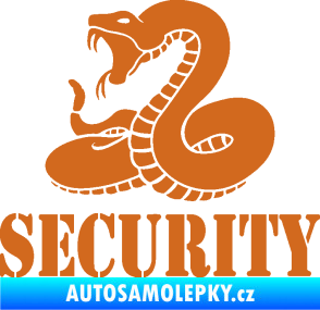 Samolepka Security hlídáno - levá had oříšková