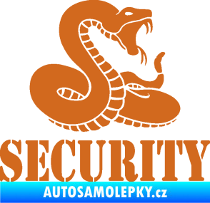 Samolepka Security hlídáno - pravá had oříšková