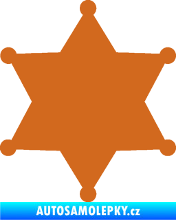 Samolepka Sheriff 002 hvězda oříšková