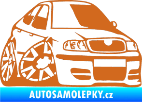 Samolepka Škoda Octavia karikatura pravá oříšková