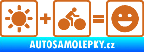 Samolepka Slunce + kolo = veselý smajlík vyjížďka na kole oříšková