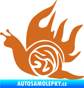 Samolepka Šnek s plameny levá oříšková