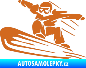 Samolepka Snowboard 014 levá oříšková