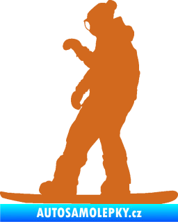 Samolepka Snowboard 028 levá oříšková
