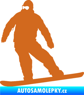 Samolepka Snowboard 034 levá oříšková