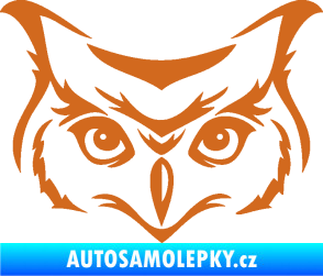 Samolepka Sova 002 hlava oříšková