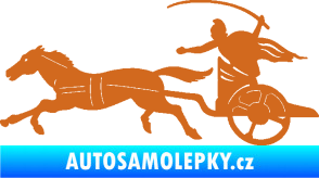 Samolepka Sparťanský bojovník 001 levá bojový vůz s koněm oříšková