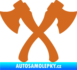 Samolepka Spojené sekery oříšková