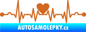 Samolepka Srdeční tep 001 se srdíčkem oříšková
