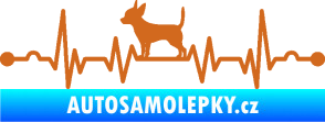 Samolepka Srdeční tep 006 levá čivava oříšková