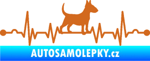 Samolepka Srdeční tep 008 pravá pes bulteriér oříšková
