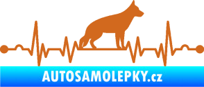 Samolepka Srdeční tep 014 pravá německý ovčák oříšková