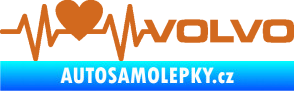 Samolepka Srdeční tep 021 pravá volvo srdcem oříšková