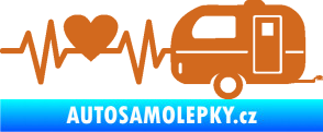 Samolepka Srdeční tep 030 pravá kempování oříšková