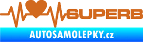 Samolepka Srdeční tep 072 pravá Superb oříšková
