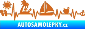 Samolepka Srdeční tep 094 pravá dovolená u moře oříšková