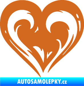 Samolepka Srdíčko 021 levá oříšková