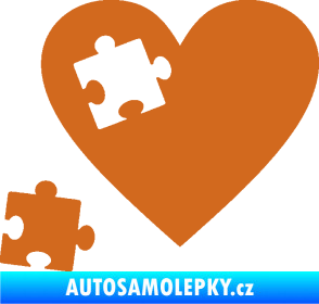 Samolepka Srdíčko 022 levá vypadlý puzzlík oříšková