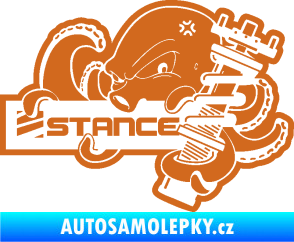 Samolepka Stance nápis s chobotnicí oříšková