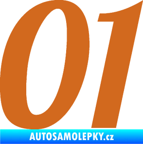 Samolepka Startovní číslo 01 typ 3 oříšková