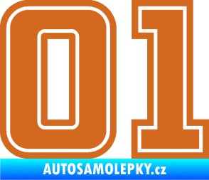Samolepka Startovní číslo 01 typ 5 oříšková